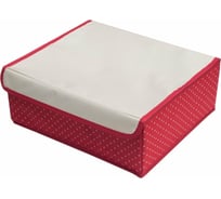 Короб для хранения Beroma с ячейками и прозрачной крышкой, красный в горошек 07712328