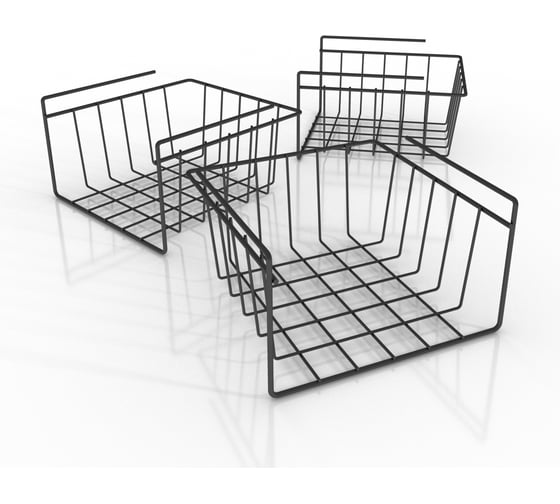 Подвесная корзина ПК МАГС EASY-SYSTEM на полку 26x26x15 см черный 3 шт СКЛ07-00015-2