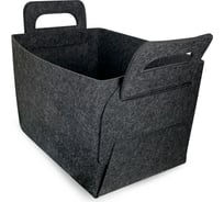 Короб для хранения ГЕЛЕОС Войлок, 25x18x15 см, размер M, темно-серый ВЛК-ТМ