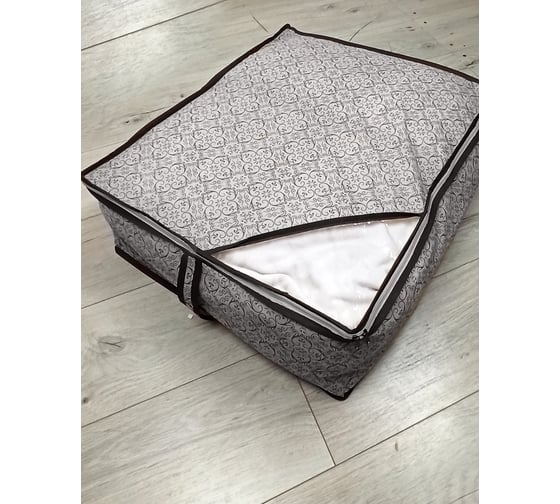 Кофр для хранения одеял, пледов и подушек ГЕЛЕОС Грей размер 50x58x19 см ГРЕ-17