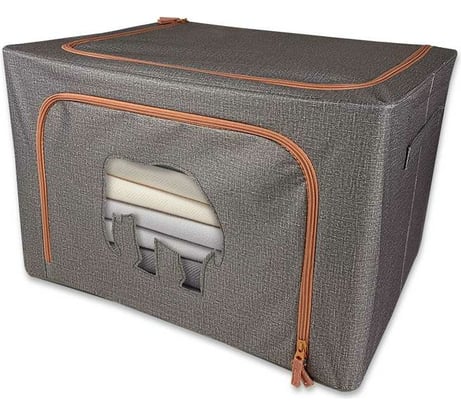 Кофр для хранения вещей ГЕЛЕОС Оксфорд Слон серый, 50x40x33 см, 66 л К66-СЛОН-СР