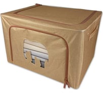 Кофр для хранения вещей ГЕЛЕОС Оксфорд Слон бежевый, 50x40x33 см, 66 л К66-СЛОН-БЖ