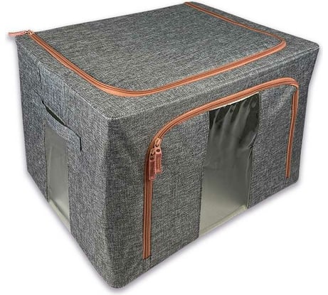 Кофр для хранения вещей ГЕЛЕОС Оксфорд серый, 50x40x33 см, 66 л К66-СР