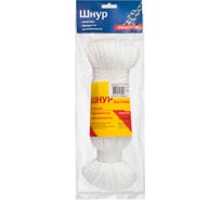 Полипропиленовый вязаный шнур Шнурком 8 мм хозяйственный 20 метров белый 8В500_20_100