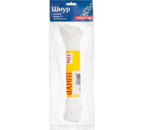 Вязаный шнур Шнурком 3 мм полиэфирный бытовой 10 м белый 3В36_10_100