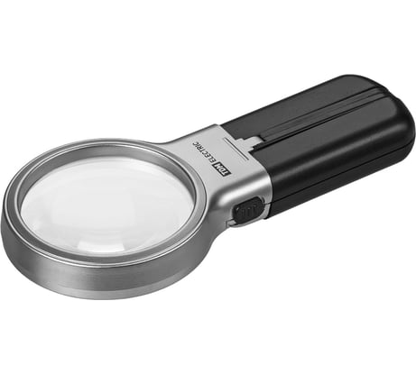 Круглая ручная лупа TDM ELECTRIC d 60 мм, 3-х кратное увеличение, рукоятка-трансформер, LED подсветка SQ1025-0903