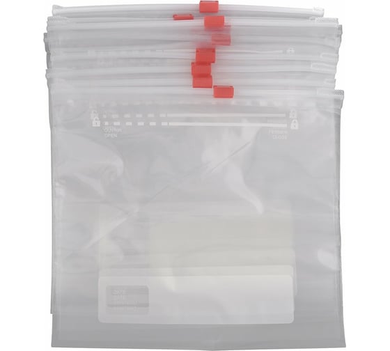 Пакет для замораживания и хранения продуктов МУЛЬТИДОМ с замком zip-lock 1,3 л набор 20 шт VL80-506