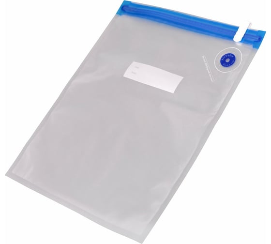 Вакуумный пакет для хранения продуктов МУЛЬТИДОМ многоразовый с замком zip-lock и защитным клапаном VL80-482