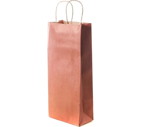 Пакет PACK INNOVATION Крафт под бутылку, с крученой ручкой, бордовый, 14+8x33 см, 50 шт IP0KPFV0014.8.033-50 1