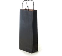 Пакет PACK INNOVATION Крафт под бутылку, с кручеными ручками, черный, 14+8x33 см, 25 шт IP0KPFVb0014.8.033-25