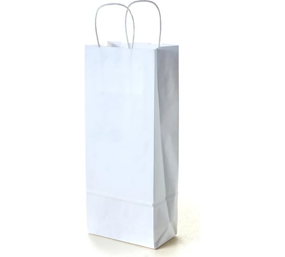 Пакет PACK INNOVATION Крафт под бутылку, с кручеными ручками, белый 14+8x33 см, 10 шт IP0KPFVv0014.8.033-10 1