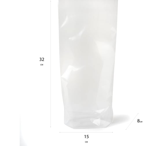 Пакет PACK INNOVATION БОПП 15x32 см, с донной складкой 4+4 см, 40 мкм, 200 шт IP00BOРР00DS001532.40-2 1