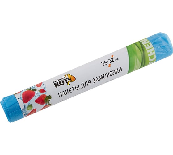 Пакеты для заморозки Рыжий кот 25x32 см, 30 шт, рулон, ПНД, 15 мкм 310980