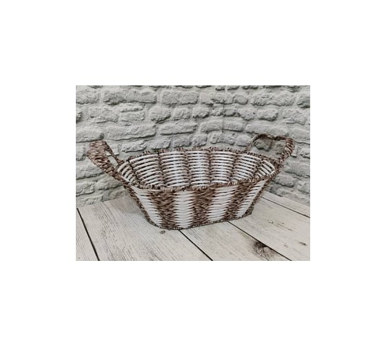 Корзинка Bikson цветное двойное плетение жесткий каркас G0416-324 ПС7737 1