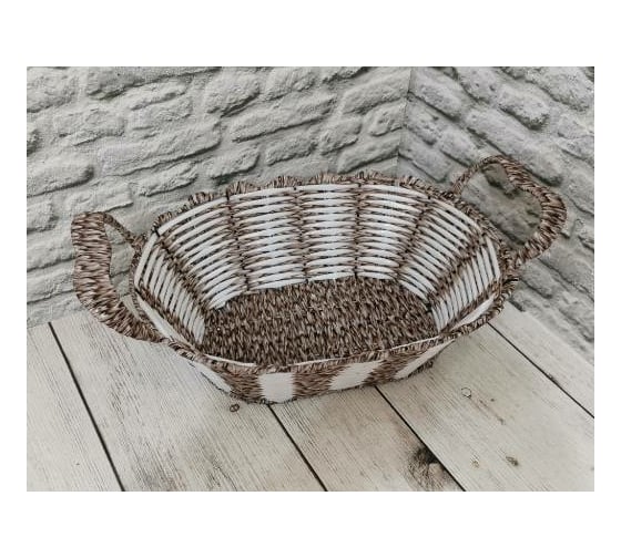 Корзинка Bikson цветное двойное плетение жесткий каркас G0416-324 ПС7737