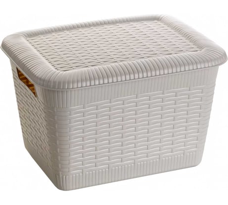 Хозяйственная корзина GENSINI Rattan, 23x18x14,5 см, 3,5 л, с крышкой, пластик, цвет ассорти 3350
