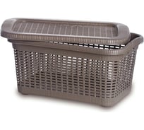 Корзина GENSINI Rattan 20 л, 43x32x25 см, с крышкой, пластик, цвет ассорти 2167
