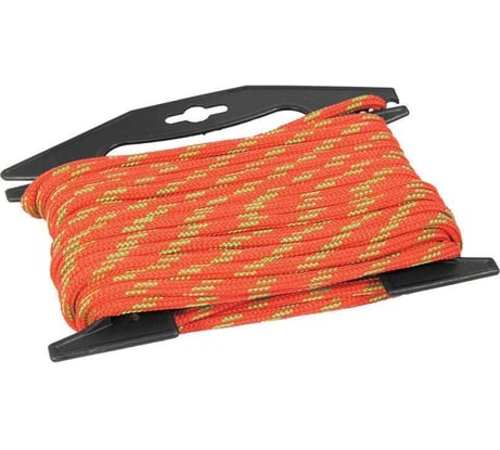 Плетеная веревка MAESTRO с сердечником, 6 мм х 10 м, красная с нитью неон, рамка 69181