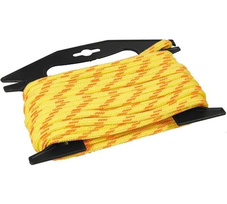 Плетеная веревка MAESTRO с сердечником, 6 мм х 10 м, желтая с оранжевой нитью, рамка 69180