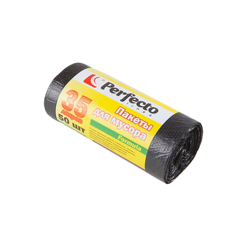 Пакеты для мусора Formula 50 шт, 35 л, 55х46 см, 6 мкм PERFECTO LINEA ...
