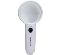 Лупа DELI E9098 диаметр 60 мм x 3.5 LED подсветка белый пластик блистер, 12 шт 382158