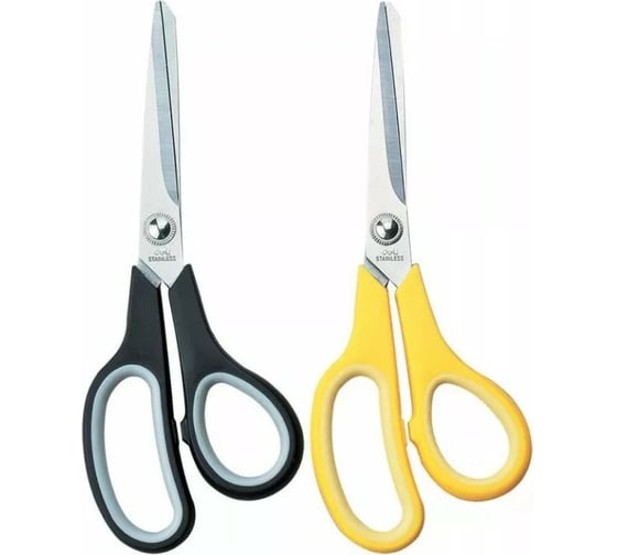 Офисные ножницы DELI Essential E6002 Soft 195 мм ТПЭ сталь ассорти/серый блистер, 12 шт 381982