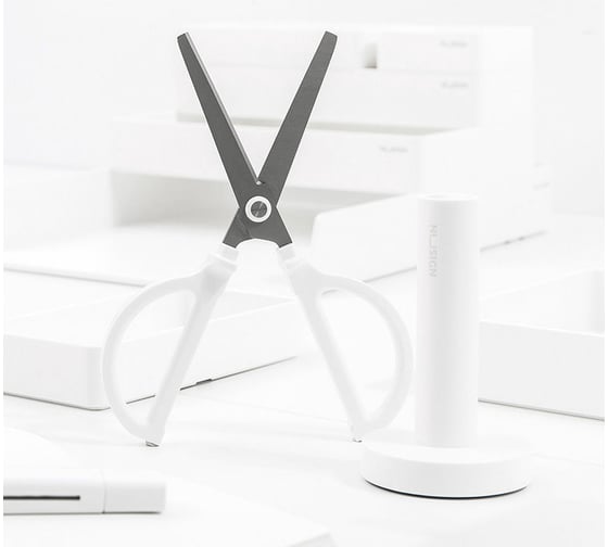 Офисные ножницы для резки DELI Nusign ENS051 WHITE 170 мм ручки пластиковые титановое покрытие сталь белый 158424