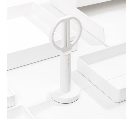 Офисные ножницы для резки DELI Nusign ENS051 WHITE 170 мм ручки пластиковые титановое покрытие сталь белый 158424