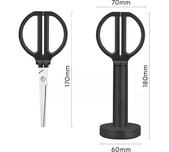 Офисные ножницы для резки DELI Nusign ENS051 BLACK 170 мм ручки пластиковые титановое покрытие сталь черный 1584254