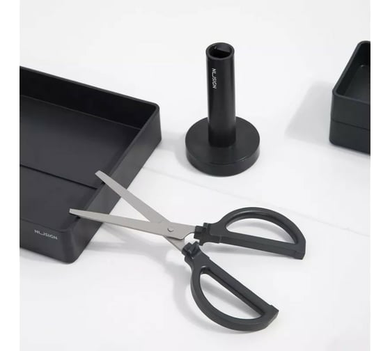 Офисные ножницы для резки DELI Nusign ENS051 BLACK 170 мм ручки пластиковые титановое покрытие сталь черный 1584254