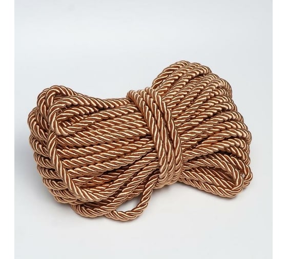 Декоративный витой шнур СИМАЛЕНД 12 мм, без тесьмы №7.0, 25 м 6998035 1