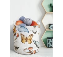 Большая текстильная корзина для хранения вещей и игрушек JOYARTY Рой бабочек с ручками 27 литров planta_13613_7