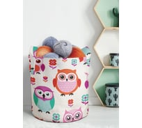 Большая текстильная корзина для хранения вещей и игрушек JOYARTY Воспитанные совы с ручками 27 planta_10806_7