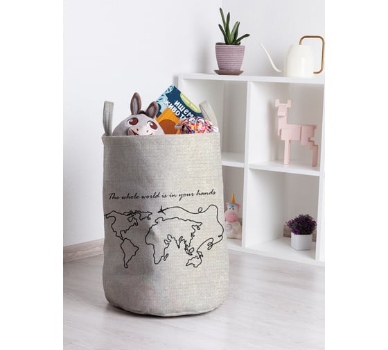 Корзина для игрушек JOYARTY Целый мир в твоих руках 35x50 см toba_385287_M 1