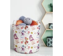 Большая текстильная корзина для хранения вещей и игрушек JOYARTY Рождественский кролик с ручками planta_380856_7