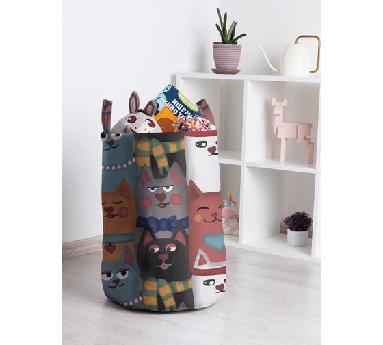 Корзина для игрушек JOYARTY Колоритные котики 35x50 см toba_378654_M