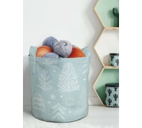 Текстильная корзина для хранения вещей и игрушек JOYARTY Зимние ели 19 литров planta_182114_5
