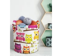 Большая текстильная корзина для хранения вещей и игрушек JOYARTY Совиное представление с ручками planta_10816_7