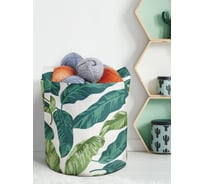 Большая текстильная корзина для хранения вещей и игрушек JOYARTY Лиственная завеса с ручками 27 planta_8073_7