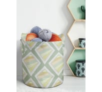 Большая текстильная корзина для хранения вещей и игрушек JOYARTY Неправильные квадраты с ручками planta_4439_7