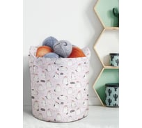 Мягкая текстильная корзина для хранения вещей и игрушек JOYARTY Рождественские коты с ручками 19 planta_380830_5