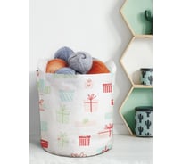 Мягкая текстильная корзина для хранения вещей и игрушек JOYARTY Новогодние подарочки с ручками 19 planta_93156_5