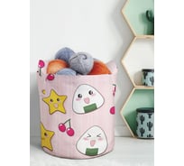 Мягкая текстильная корзина для хранения вещей и игрушек JOYARTY Вишенки и звезды с ручками 19 planta_23807_5