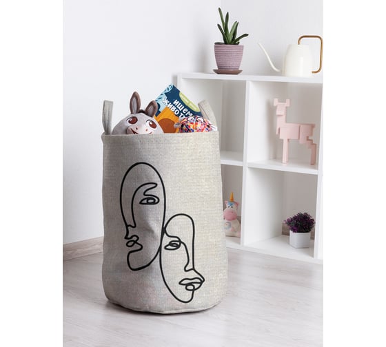 Корзина для игрушек JOYARTY Два лица одной линией 35x50 см toba_385283_M 1