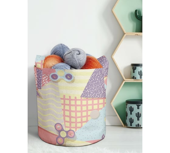Текстильная корзина для хранения вещей и игрушек JOYARTY Ткацкий рисунок 19 литров planta_207093_5 1