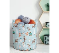 Мягкая текстильная корзина для хранения вещей и игрушек JOYARTY Новогодние гуляния в лесу с ручками planta_380861_5