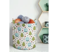 Текстильная корзина для хранения вещей и игрушек JOYARTY Новогодние ели 19 литров planta_380866_5