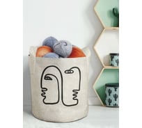 Текстильная корзина для хранения вещей и игрушек JOYARTY Загадочные лица 19 литров planta_385285_5