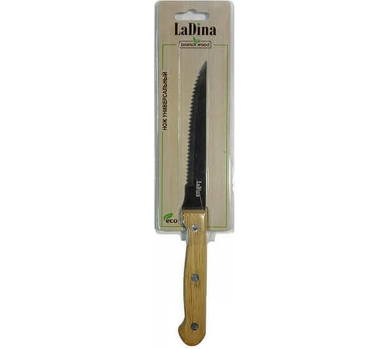 Универсальный кухонный нож Ladina Branch wood с зубчиками 22 см 30101-4 1