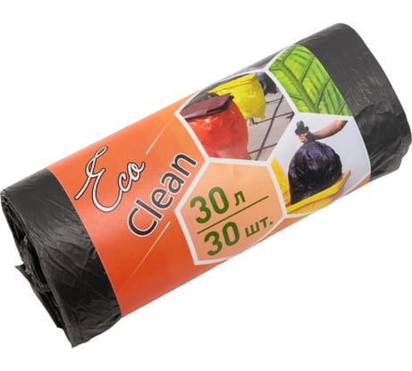 Мешки для мусора Ecoclean (30 л; 30 шт; ПНД; 48х55 см; 6 мкм) Концепция Быта 01664